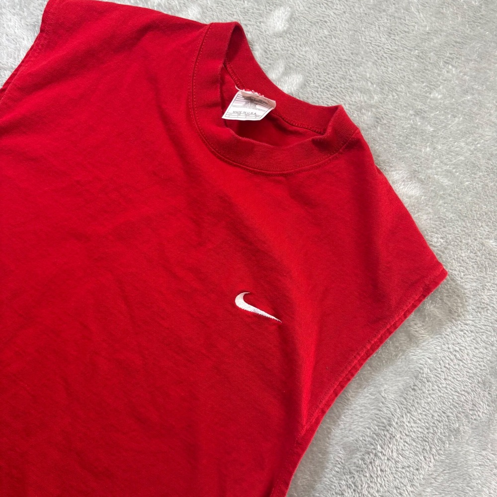 Vintage 90s Nike USA Muscle Tank Red Embroidered Swoosh Mens L Streetwear